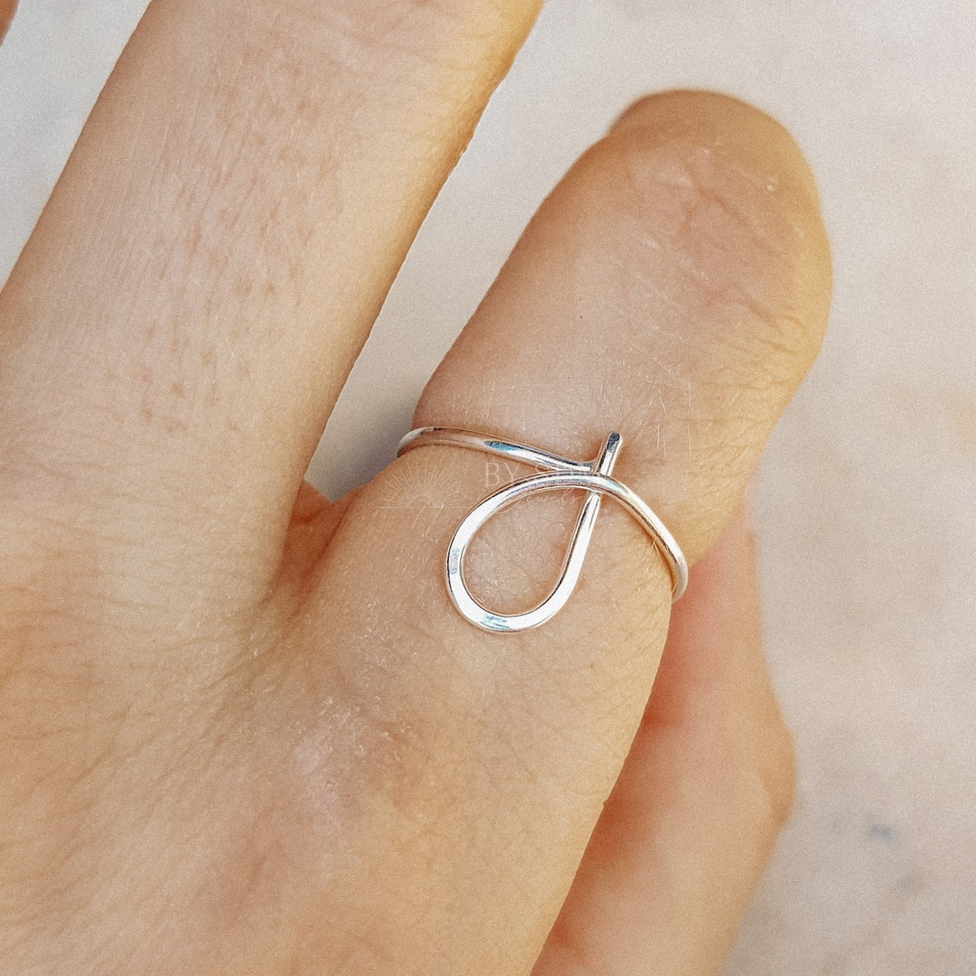 Dainty Initial Ring J Letter Ring Personalized Initial Ring Initial