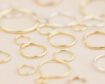 Thin Hoops Rings for Ear • Nose Piercings • No Hinge Design • 22ga, 20ga, 18ga, 16ga, 14ga • 3, 4, 5, 6, 7, 8, 9, 10, 12mm BYSDMJEWELS