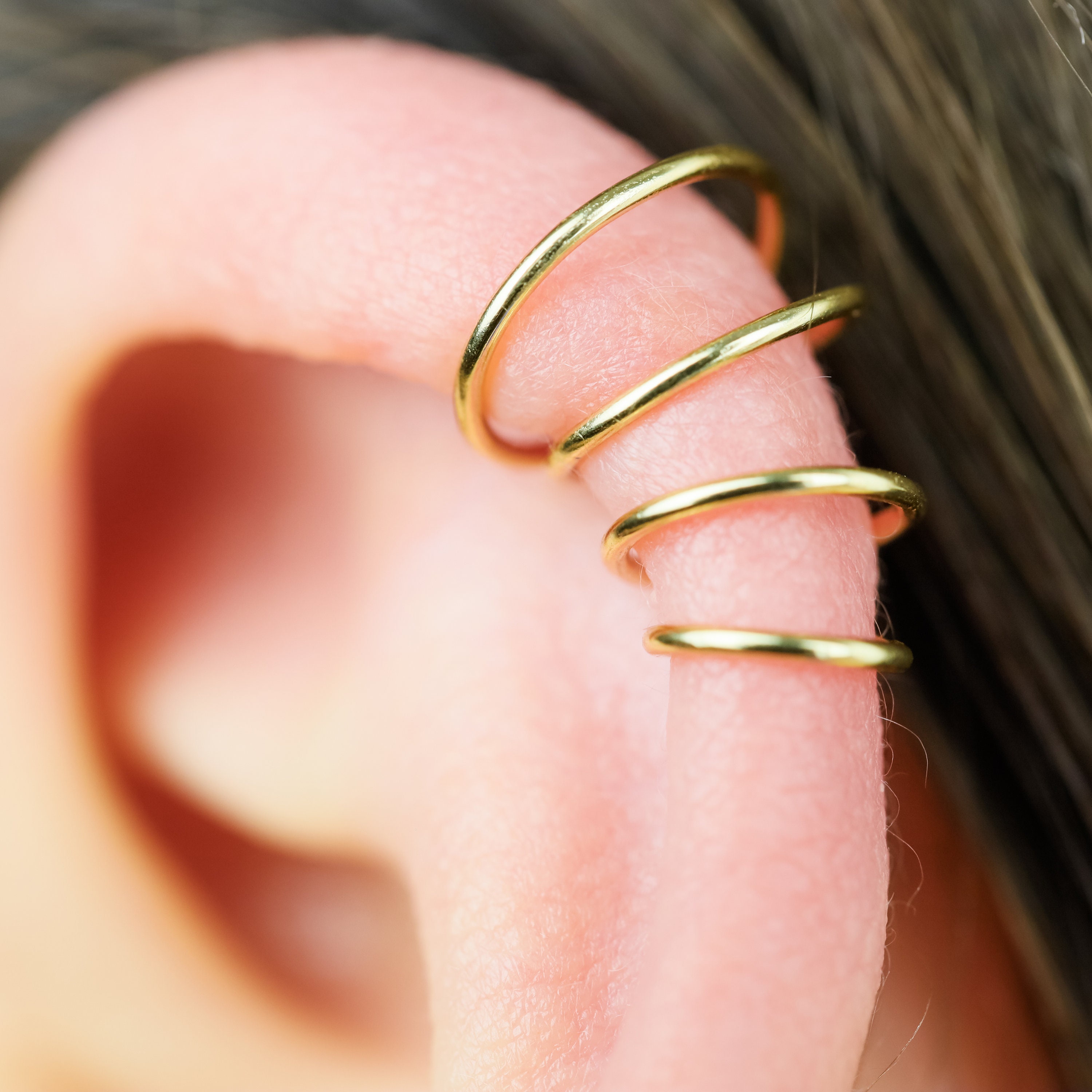 Mini Hoop Earrings Cartilage Hoops CZ Charm Hoops Micro Pave Charms Gold Huggie Hoops Simple Tiny Hoop Earrings Dainty Hoop Earrings