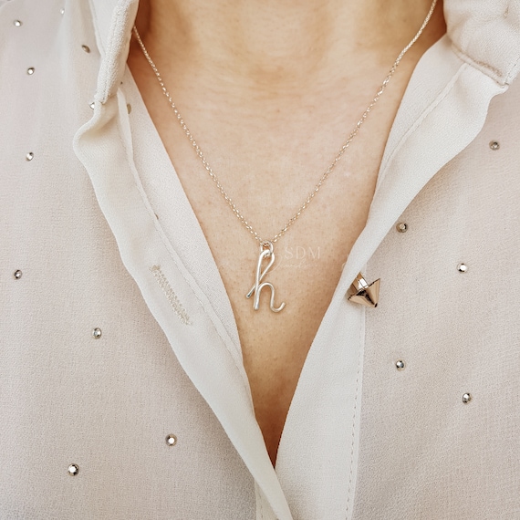H Initial Necklace Personalized Name Necklace Letter Necklace Gold