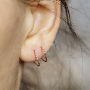 Double Pierced Twist in Earrings, Spiral Earrings, Threader