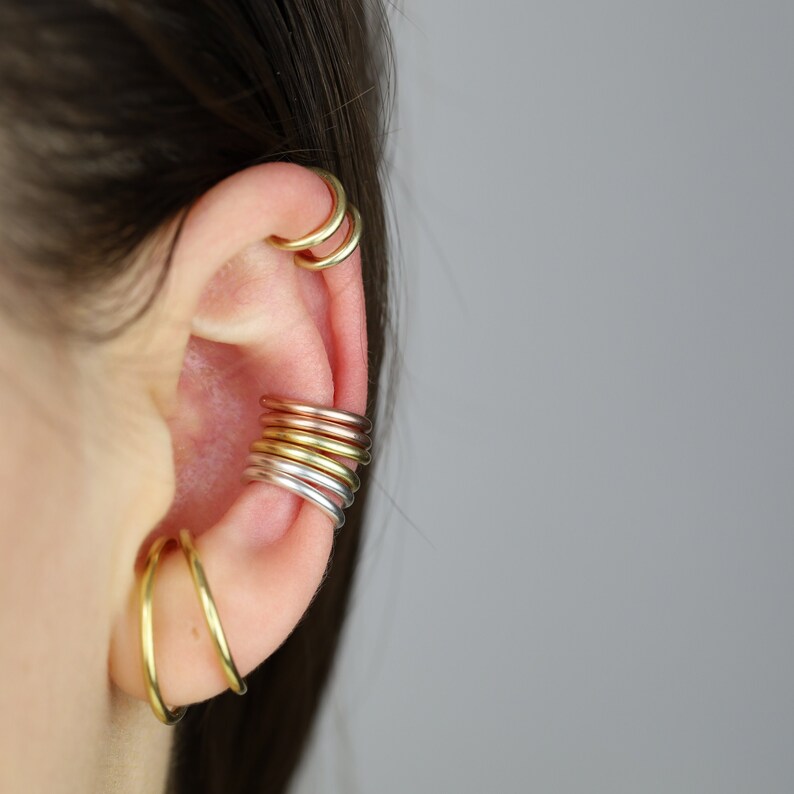 Gold Conch Ear Cuff Earring Dainty Single Band Smooth Faux Etsy