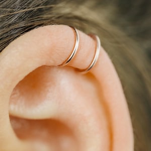 Gold Ohr wickeln Silber Hoop Ohrmanschette nicht durchbohrte Ohr Manschette Fake Piercing Ohr Manschette 18k Rose Gold Ohr Manschette Fake Helix Ohrmanschette Fake Körperschmuck
