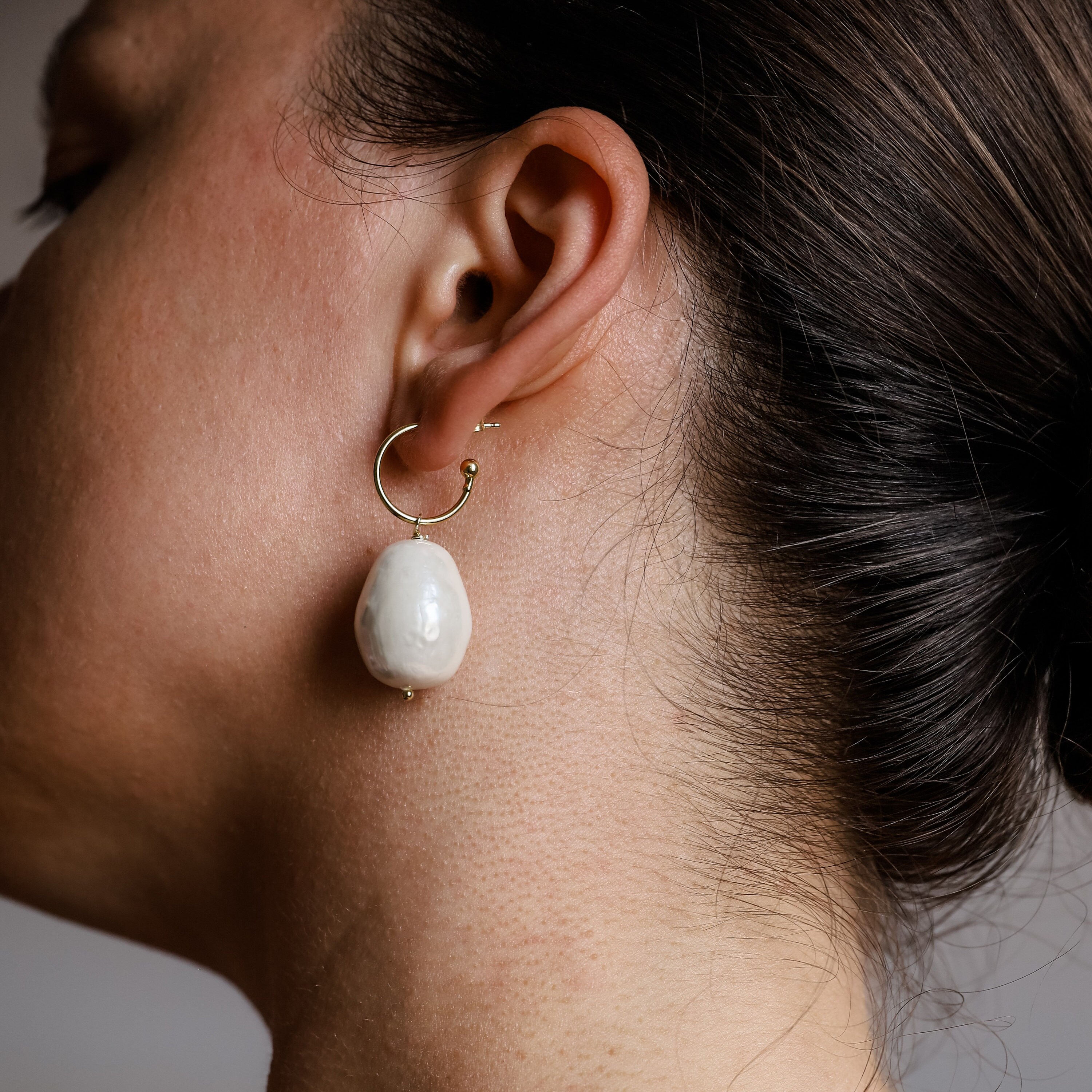 Pearl Hoop Earrings Bridal Jewelry Gold Hoop Earrings Etsy Hong Kong