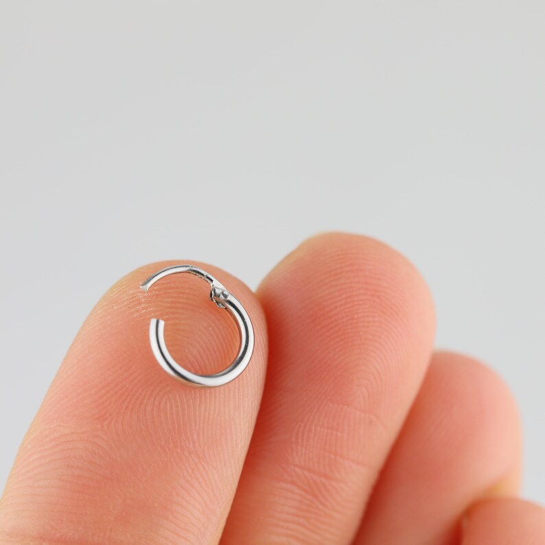 925 Sterling Silver Sleeper Hinged Thin HOOP Earrings 6mm 8mm Etsy