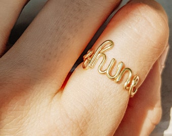 Personalized Name Ring: Sterling Silver, Gold & Rose Gold Filled