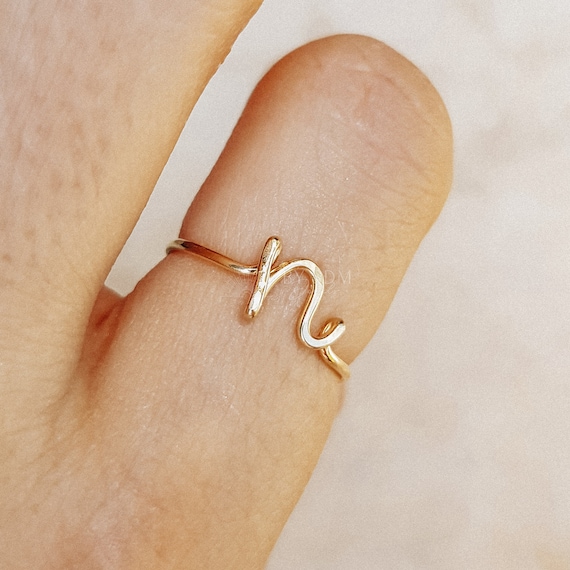 302 Accented Initial Ring 123834:6069:P SS Round Rock | J. West Jewelers |  Round Rock, TX