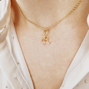 Collar con inicial K • Collar con nombre personalizado • Collar con letras • Collar de oro • Regalos para esposa • Regalos para mamá • Regalo para mamás • Regalo de cumpleaños