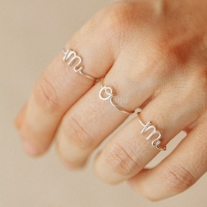 Dainty Initial O Ring • Gold Letter O Ring • Personalized Ring • Initial Name Ring • Adjustable Initial Ring • Bridesmaid Gift • BYSDMJEWELS