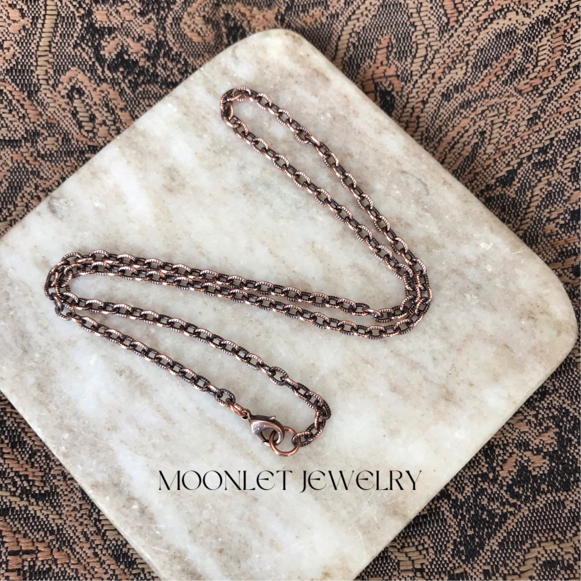 Copper Chain 3.2mm Link Oxidized Thin 