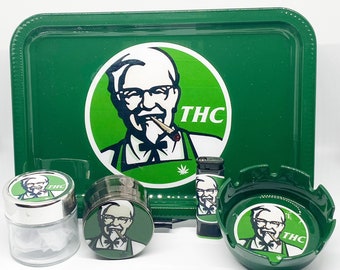 Kentucky Fried THC rolling tray set