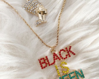 Black is Queen/Black Lives Matter 2 strand Necklaces
