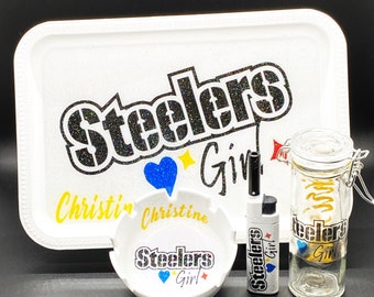 Steelers Girl Rolling Tray Set