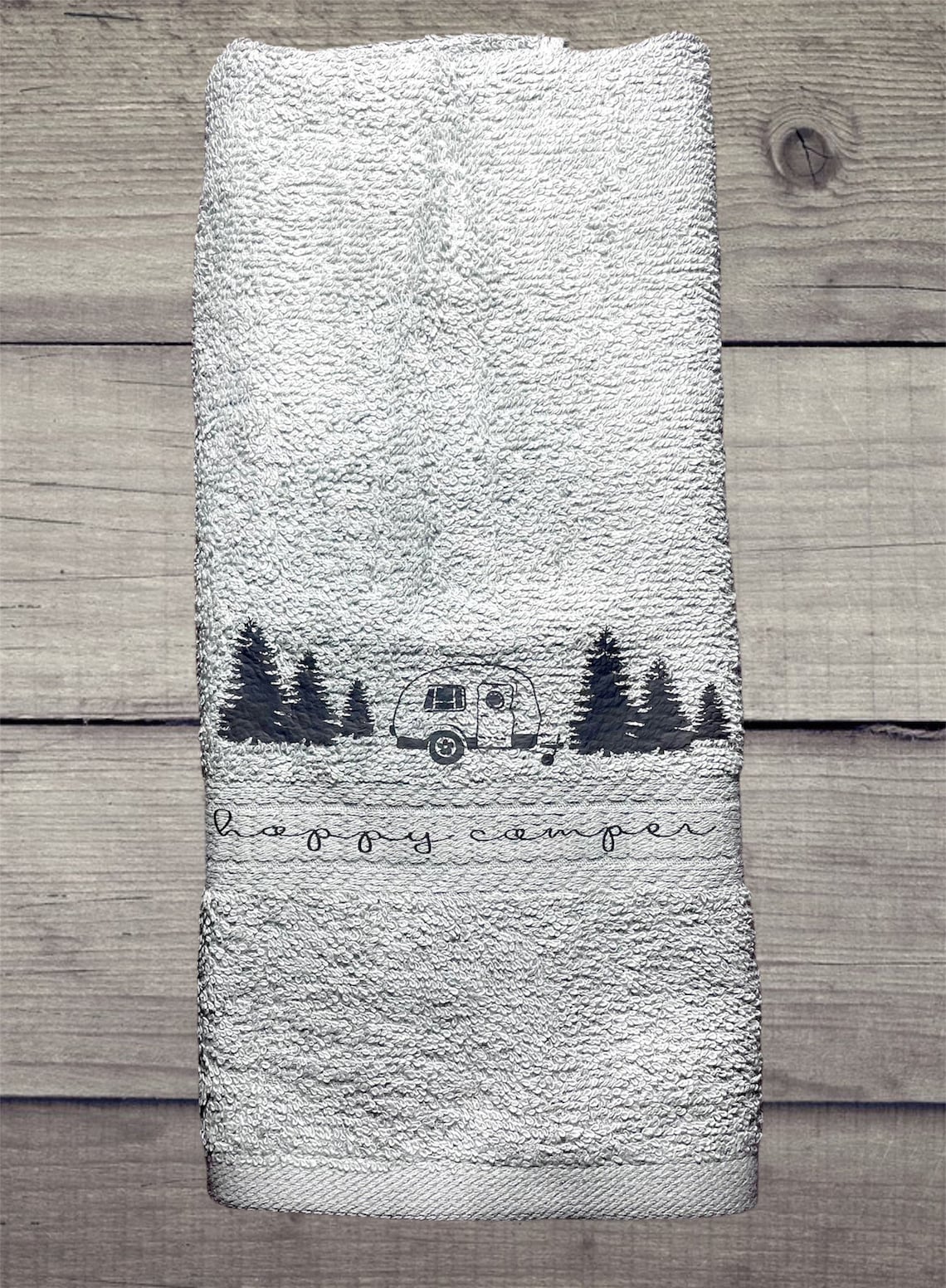 Camping Towels/bath Towels/happy Camper Towels/trailer Etsy