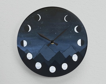 Moon Phase Wall Clock: Witchy Goth Home Decor