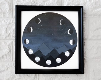 Moon Phases Art Print: Boho Lunar Cycle Wall Decor (Digital Download)