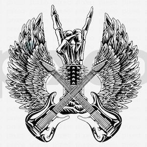 Rock And Roll Music Svg, Guitar Svg, Rock Band Svg, Rock Clipart, Rock Hand Sign Svg, Rock N Roll Svg, Rocker Svg, Heavy Metal Svg,Music Svg