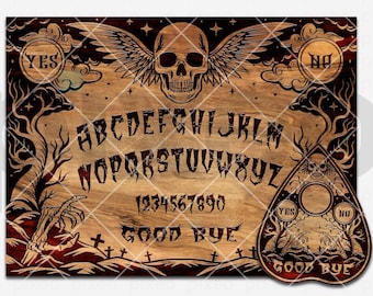 Ouija Board Game SVG: Spirit Board Clipart for Cricut (Digital Download)