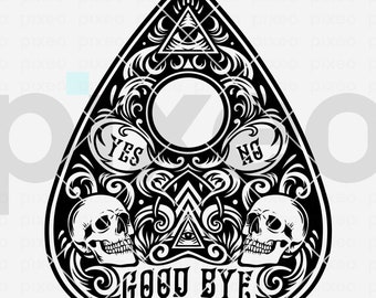Ouija Planchette SVG Clipart: Mystical Laser Cut Design (Digital Download)