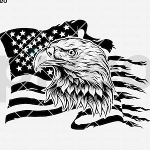 Eagle American Flag SVG: Patriotic USA 4th of July (Digital Files)