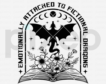 Fantasy Book Dragon SVG: Fictional Dragons Clipart (Digital Download)