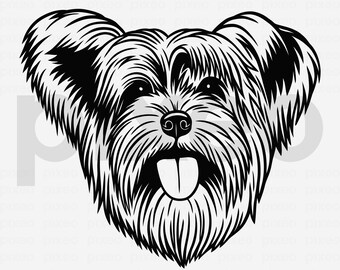 Yorkshire Terrier Face SVG: Yorkie Clipart, Cricut Cut File