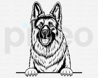 German Shepherd SVG Clipart: K-9 Police Dog Vector (Digital Download)