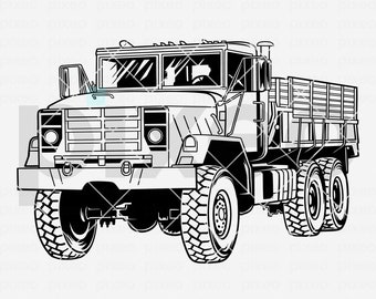 Military Truck SVG, Big Truck Clipart, Cut File (Digital Download)