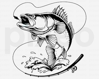 Walleye Fishing Svg, Fishing Svg, Walleye Fish Svg, Walleye Clipart,  Walleye Vector, Walleye Cricut, Walleye Cut file, Walleye Shirt Svg Pdf