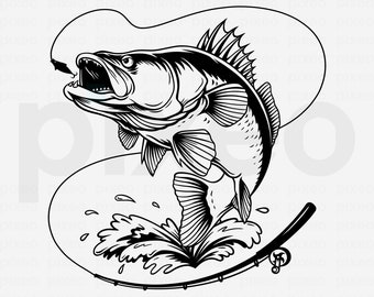 Walleye Fishing Svg, Fishing Svg, Walleye Fish Svg, Walleye Clipart,  Walleye Vector, Walleye Cricut, Walleye Cut file, Walleye Shirt Svg Pdf