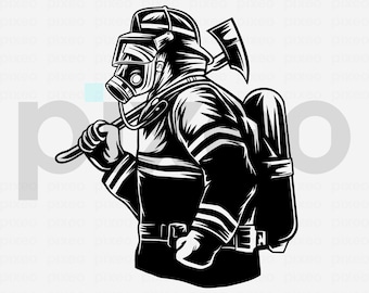 American Firefighter SVG: US Fireman Clipart (Digital Files)