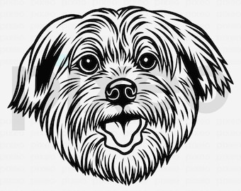 Yorkshire Terrier Face SVG: Yorkie Clipart, Cricut Cut File