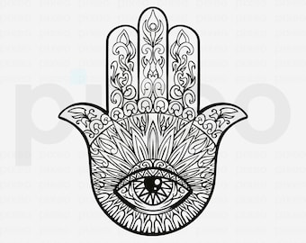 Hamsa Hand SVG Bundle: Mandala, Evil Eye, Boho (Digital Download)