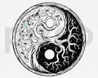Tree Of Life Yin Yang Svg: Celtic Design (SVG, PNG, PDF)