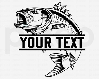 Sea Bass Fishing SVG: Vector Clipart, Cricut Cut File (Digital Download)