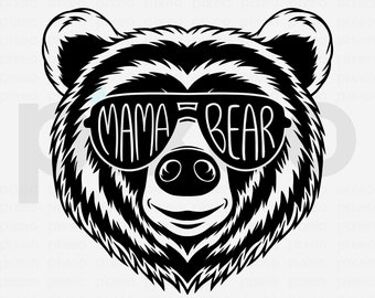 Mama Bear with Sunglasses SVG: Mom Life Cut File (Digital Download)