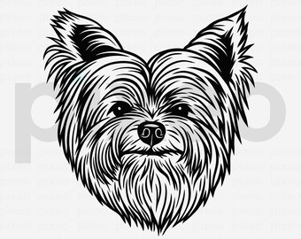 Yorkshire Terrier Face SVG: Yorkie Clipart, Cricut Cut File (Digital Download)
