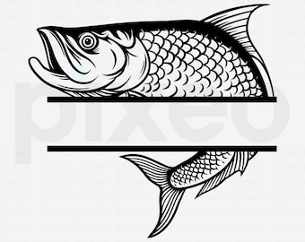 Tarpon Fishing Name SVG: Fish Clipart Vector Cut File