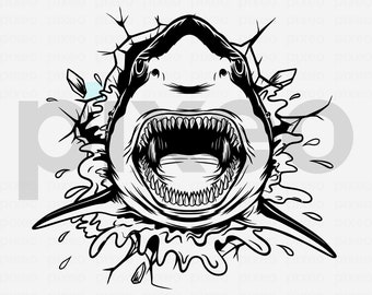White Shark SVG, Jaws Cricut Cut File (Digital Download)