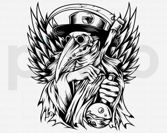 Plague Doctor SVG: Halloween, Witch Doctor Clipart (Digital Download)