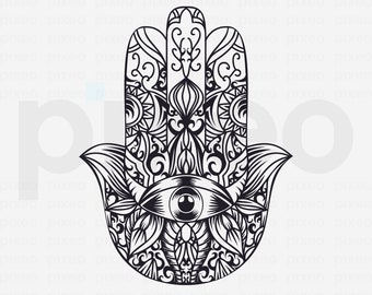 Hamsa Hand SVG Bundle: Mandala, Evil Eye, Boho (Digital Download)