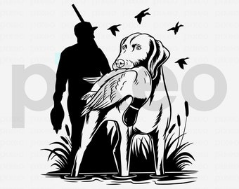 Hunting Dog SVG: Duck Hunter Clipart (Digital Files)