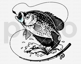 Crappie Fishing SVG: Fish Vector Clipart (Digital Download)