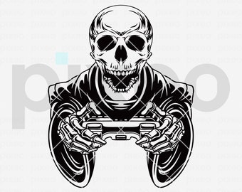 Gamer Skull SVG: Video Game Controller Clipart (Digital Download)