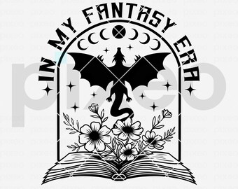 Fantasy Book Dragon SVG Clipart: Reader Gift (Digital Download)