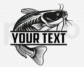Catfish Fishing Name SVG: Fish Clipart Vector Cut File (Digital Download)