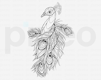 Peacock SVG Clipart: Vector Cut File (Digital Download)