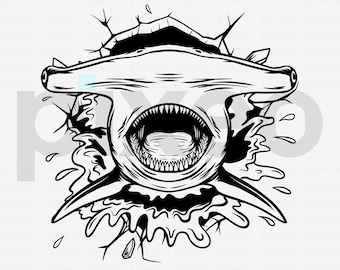Hammerhead Shark SVG: Ocean Clipart, Cricut Cut File (Digital Download)