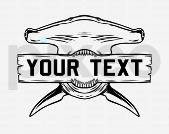 Hammerhead Shark Name SVG: Ocean Clipart, Cricut Cut File (Digital Download)