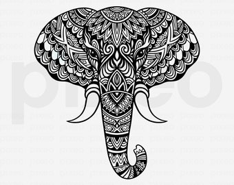 Elephant Mandala SVG: Africa Clipart, Cricut Cut File (Digital Download)